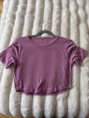 lululemon athletica Mauve Pink Short Sleeve Crop Top